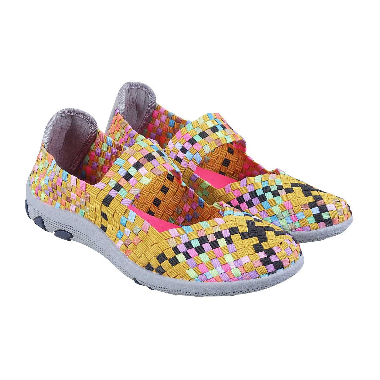 Mochi Women Yellow Casual Walking Shoes