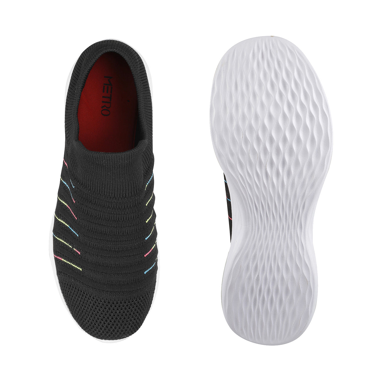 Metro Women Black Sports Walking Shoes