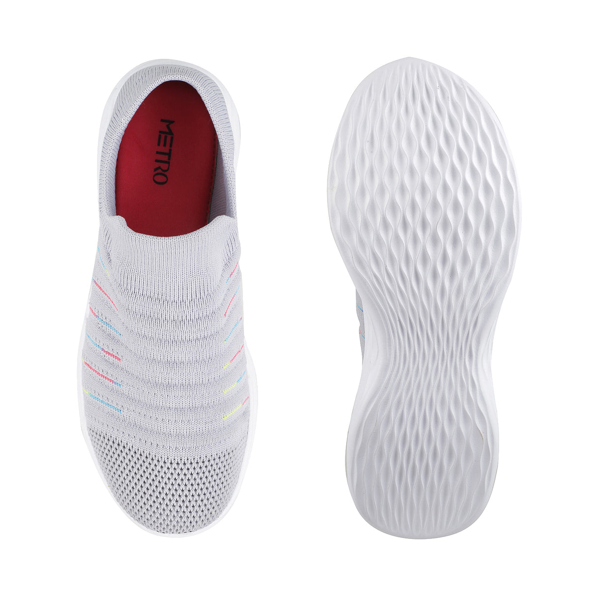 Metro Women Grey Sports Walking Shoes