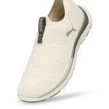 Puma Women Warm White-Dark Loden-Lux Army Softride Remi Slip-On Knit Running Shoes