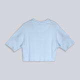 Fila Women Ice Blue Top & T-Shirt Boxy Loose Fit