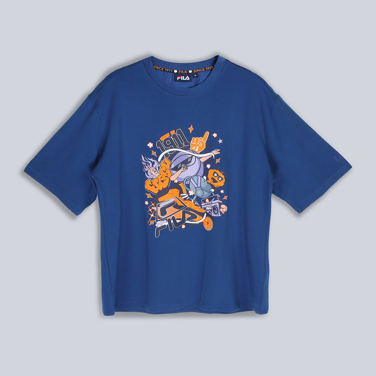 Fila Unisex Blue T-Shirt Loose Fit