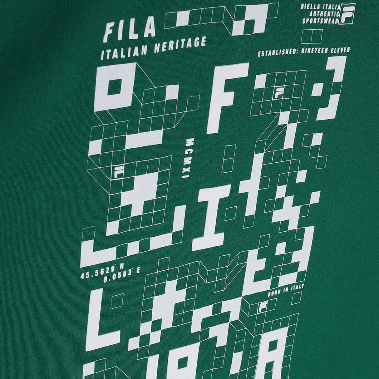 Fila Unisex Green T-Shirt Comfort Fit