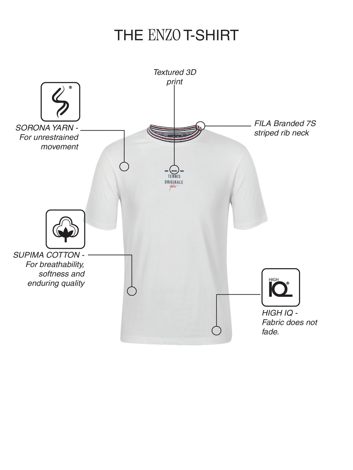 Fila Men White Enzo Knitted Tee Shirt