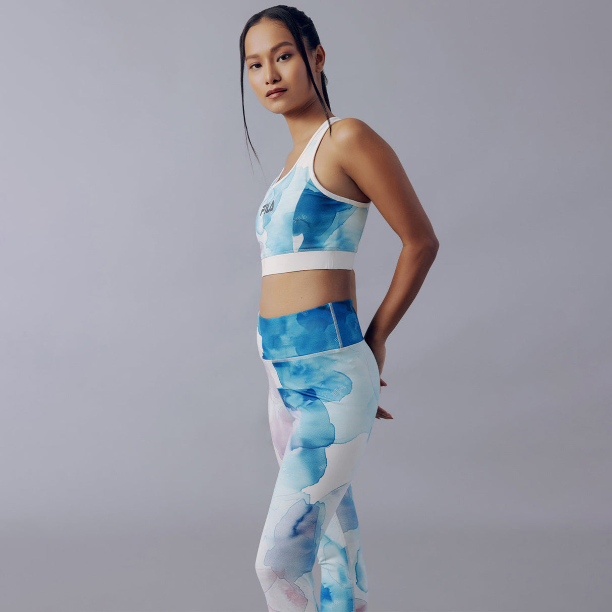 Fila Women Off White Lana Aop Sports Bra