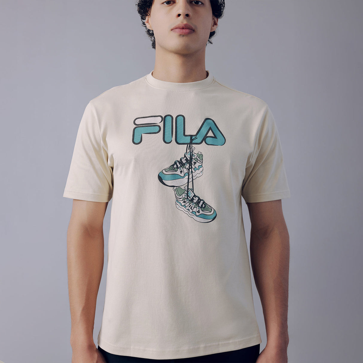 Fila Men Beige High T-Shirt
