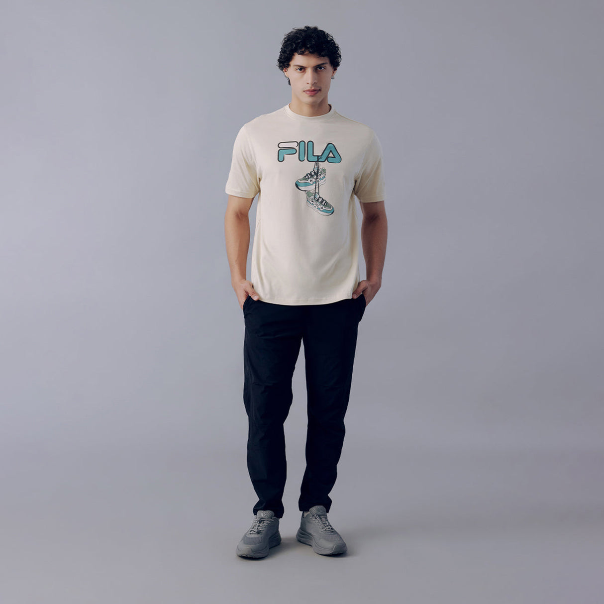 Fila Men Beige High T-Shirt