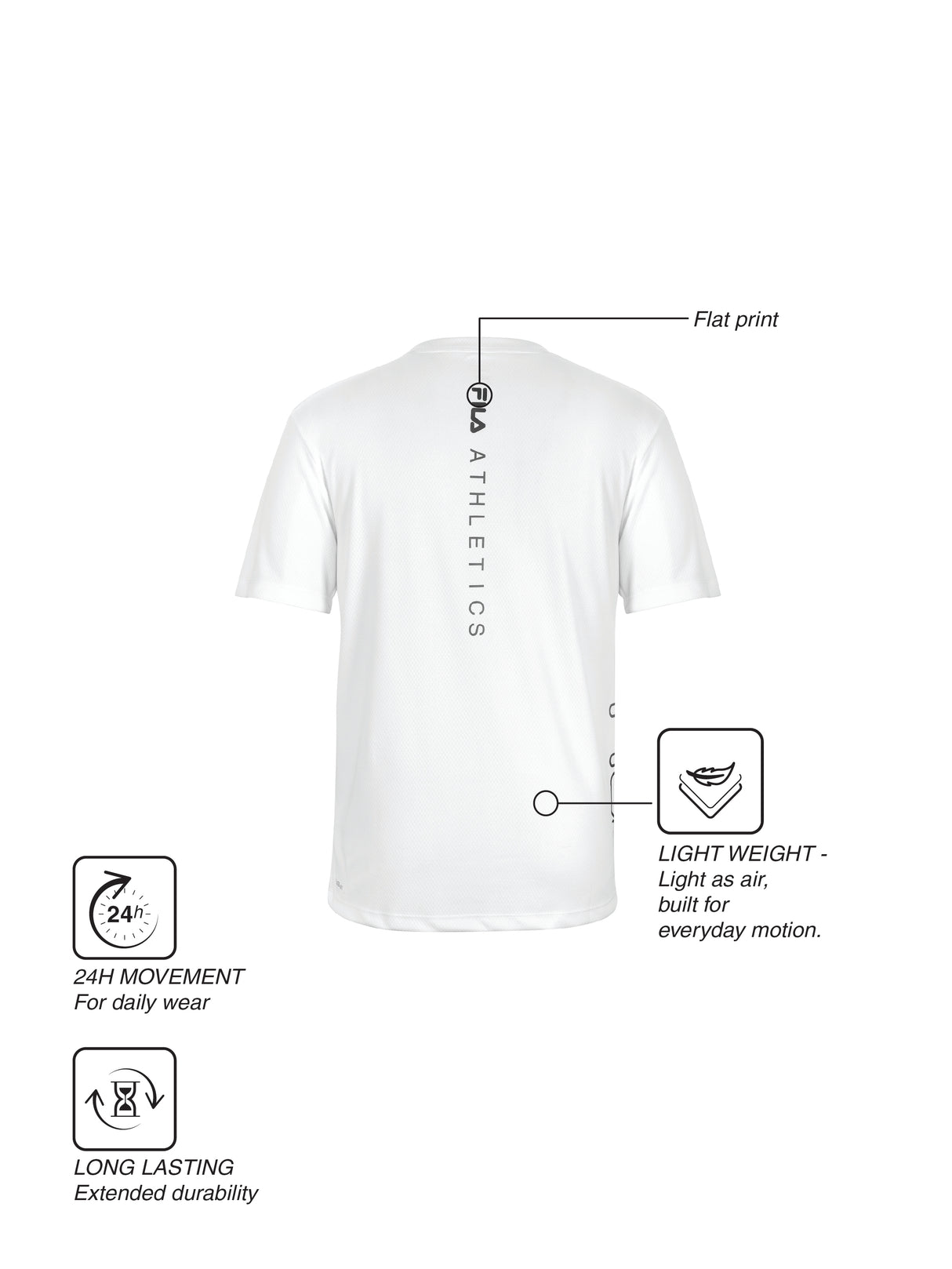 Fila Men White Picco Tee Knitted Tee Shirt