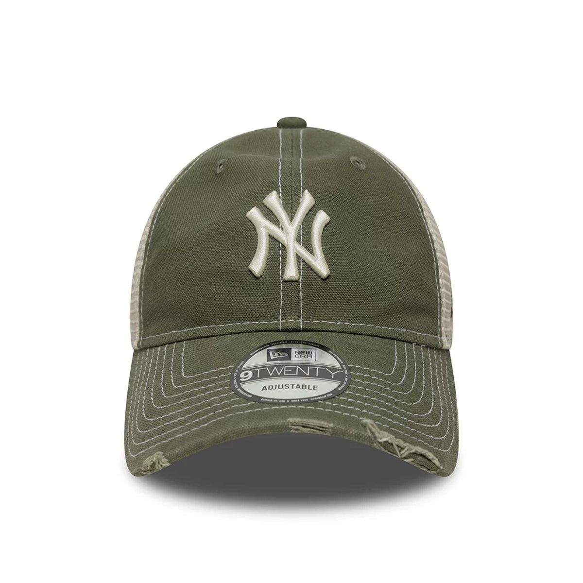 New York Yankees MLB Cotton Canvas Green 9TWENTY Trucker Adjustable Cap