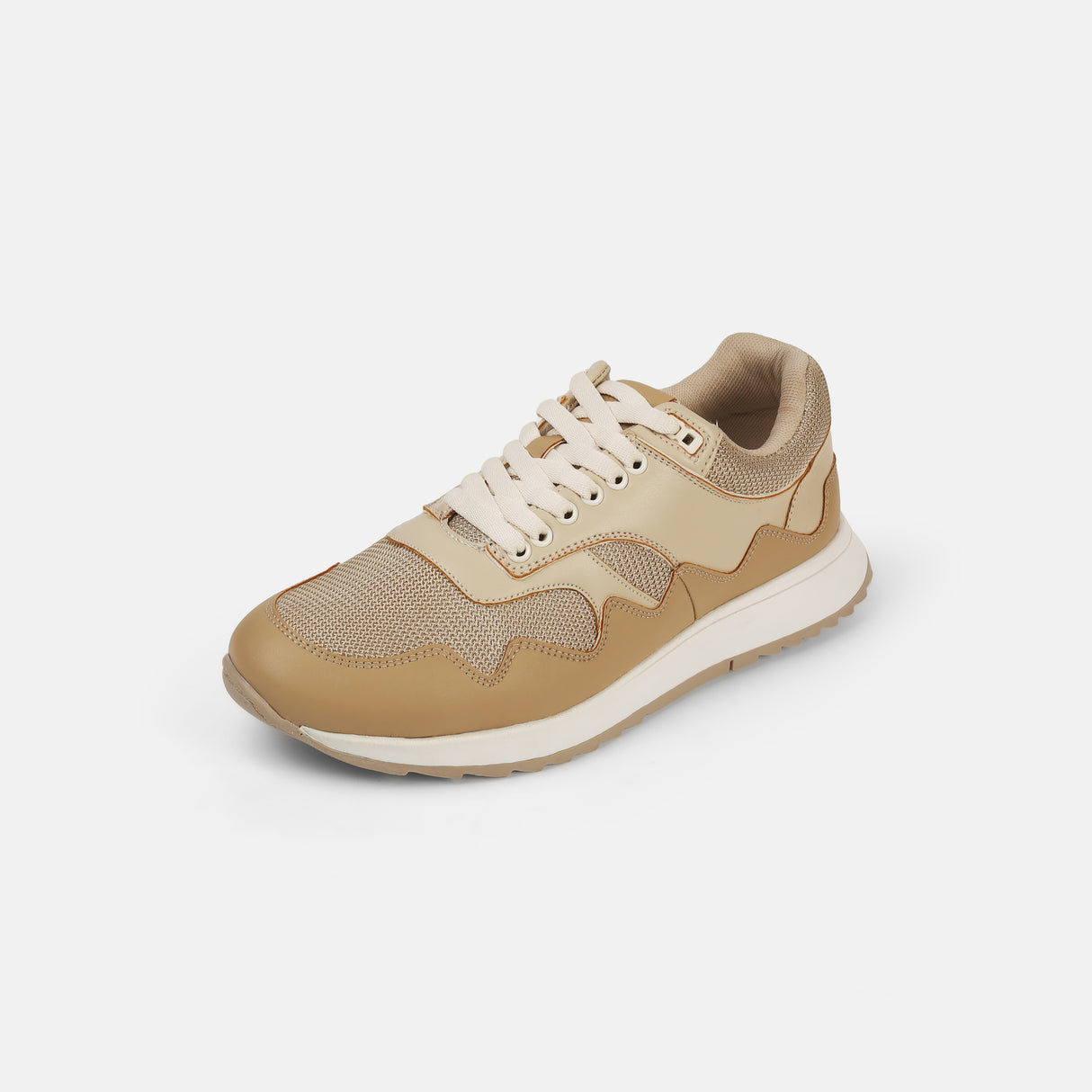 Mochi Men Beige Sports Walking Shoes