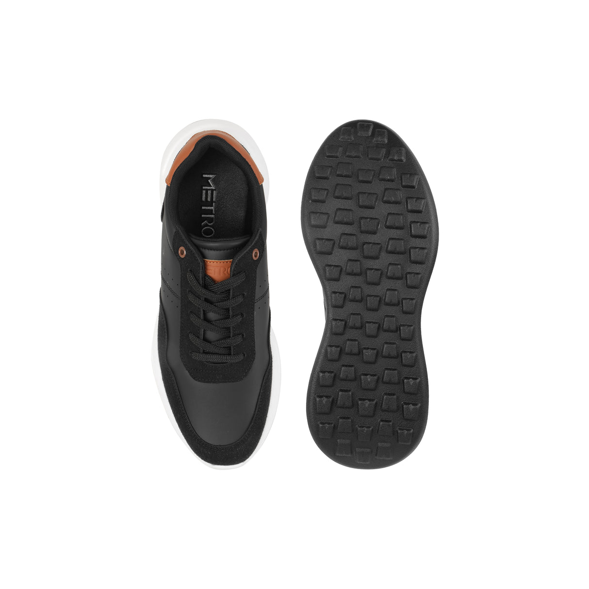 Metro Men Black Casual Walking Shoes