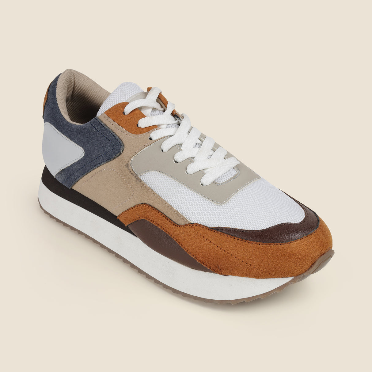 Metro Men Tan Sports Walking Shoes