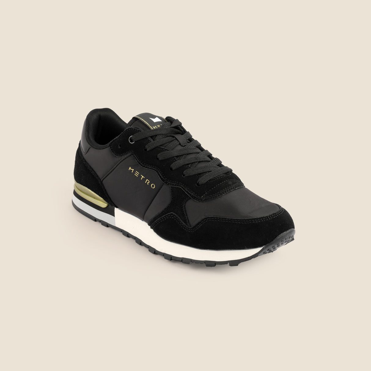 Metro Men Black Sports Walking Shoes