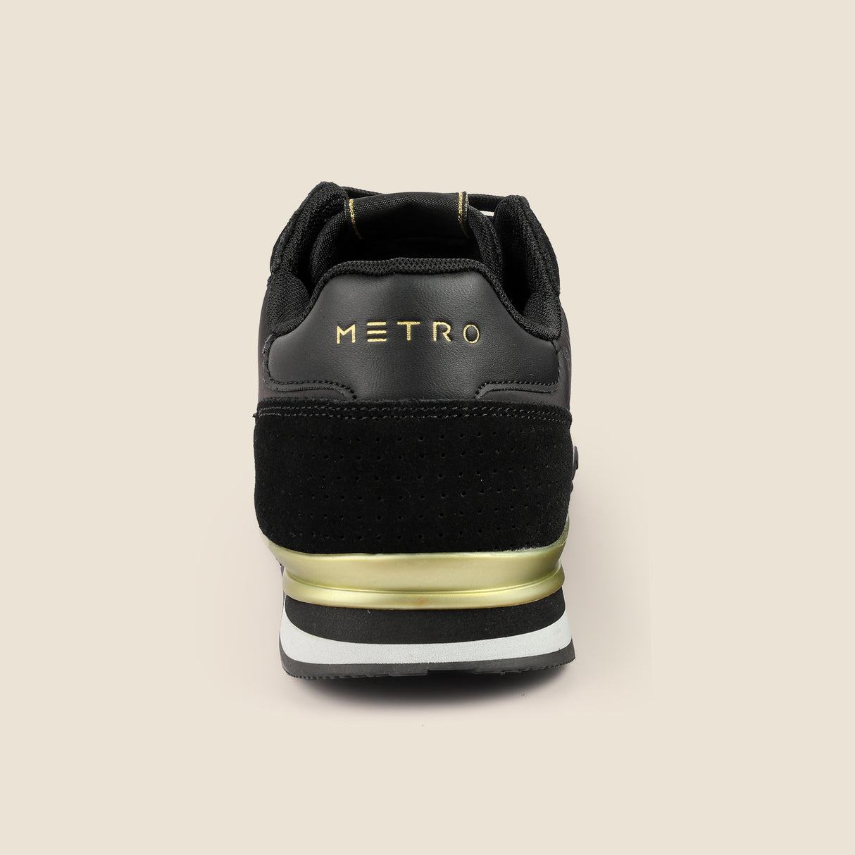 Metro Men Black Sports Walking Shoes
