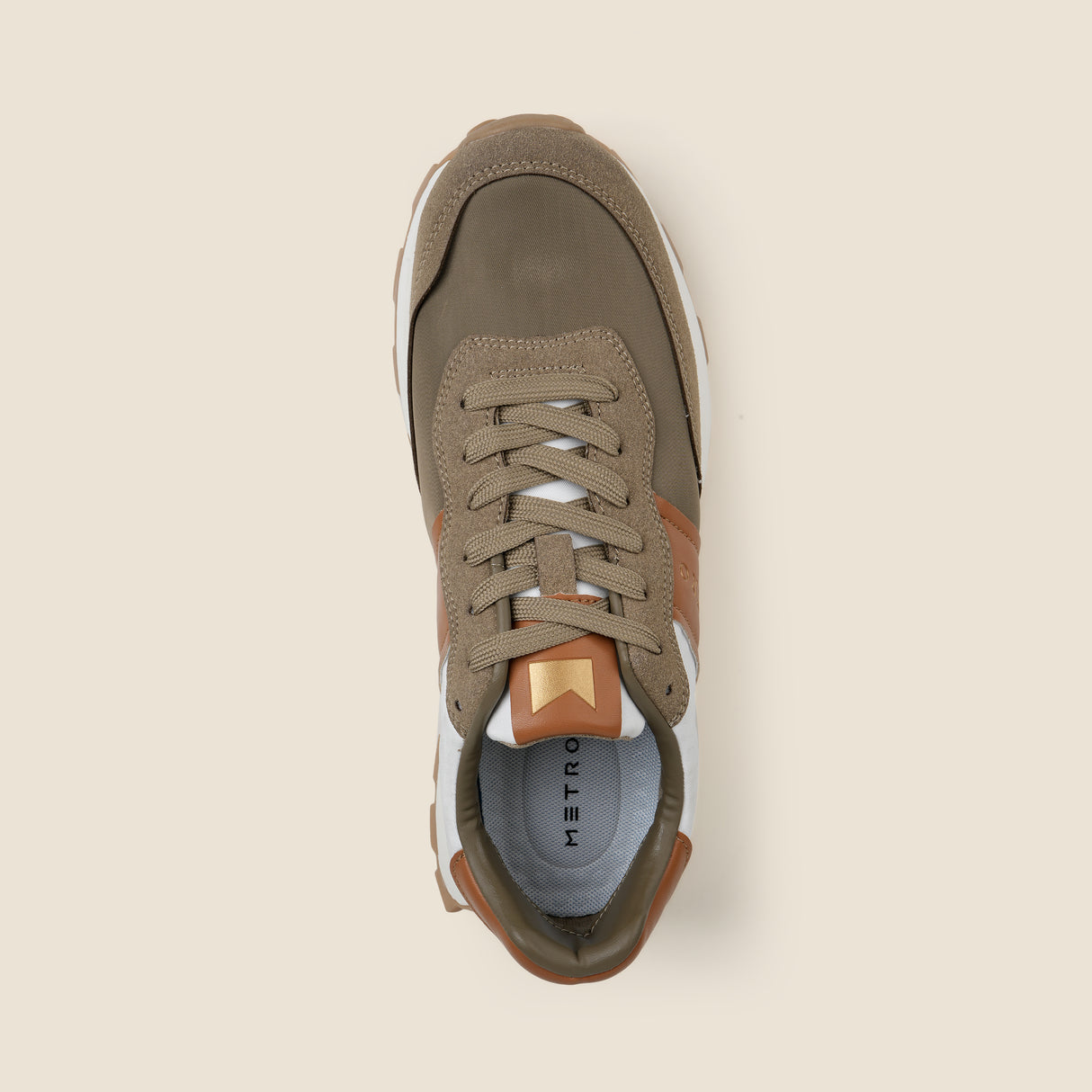 Metro Men Khaki Sports Walking Shoes