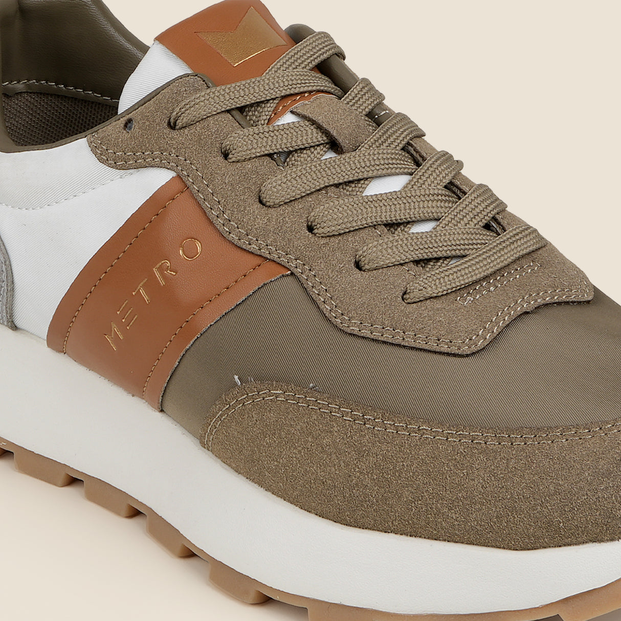 Metro Men Khaki Sports Walking Shoes
