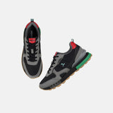 Mochi Men Black Sports Walking Shoes