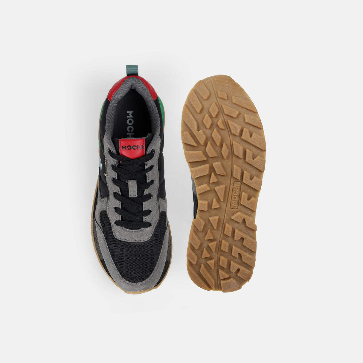 Mochi Men Black Sports Walking Shoes