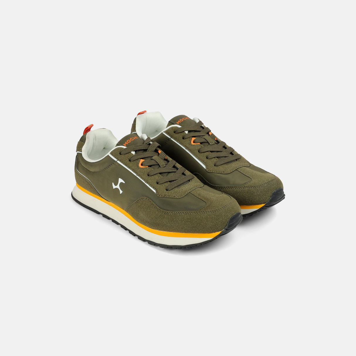 Mochi Men Olive Sports Walking Shoes