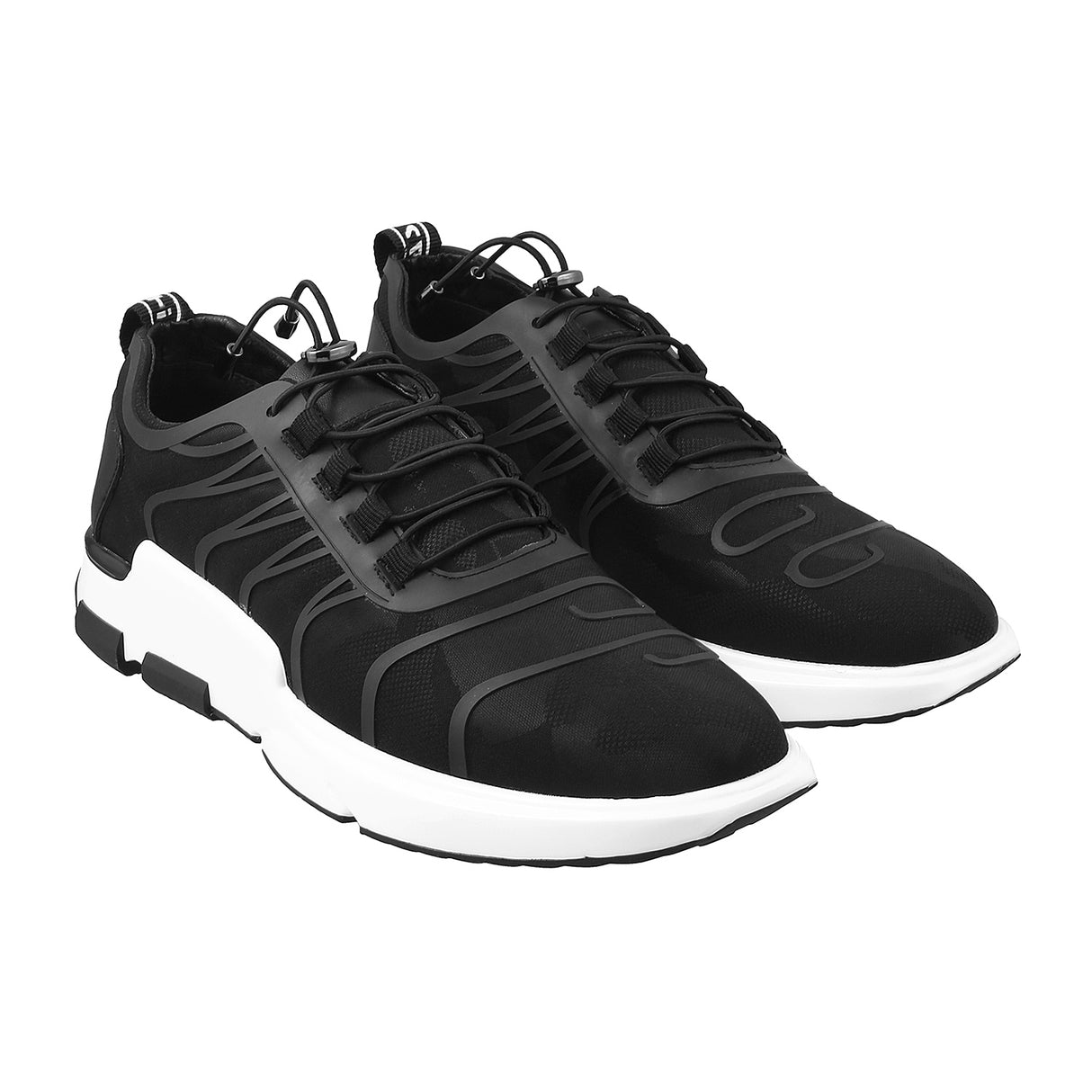 Mochi Men Black Sports Walking Shoes