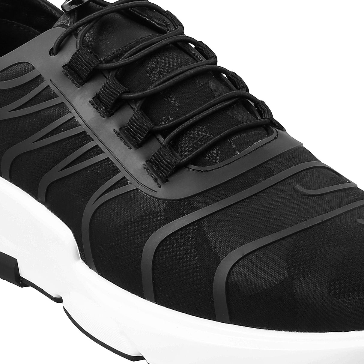 Mochi Men Black Sports Walking Shoes